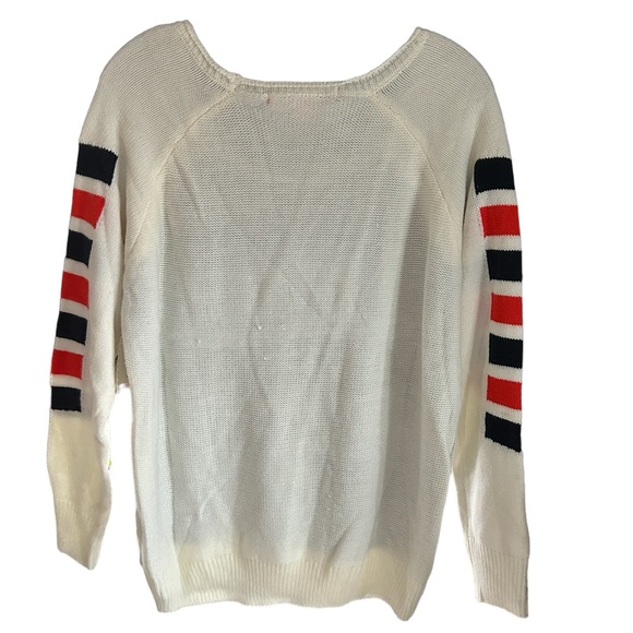 Rebellious One acrylic XL white, blue sweater that reads: I Miss Summer (NWT) - Picture 3 of 9